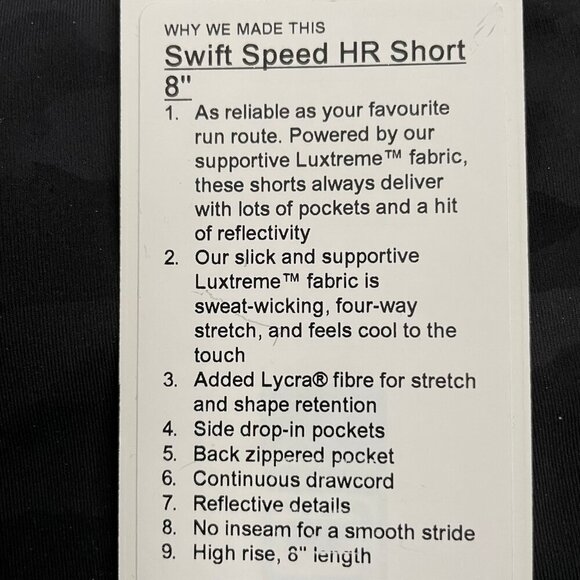 Lululemon Swift Speed HR Short 8" Luxtreme Camo Print Sz 4 NWT - Picture 6 of 10